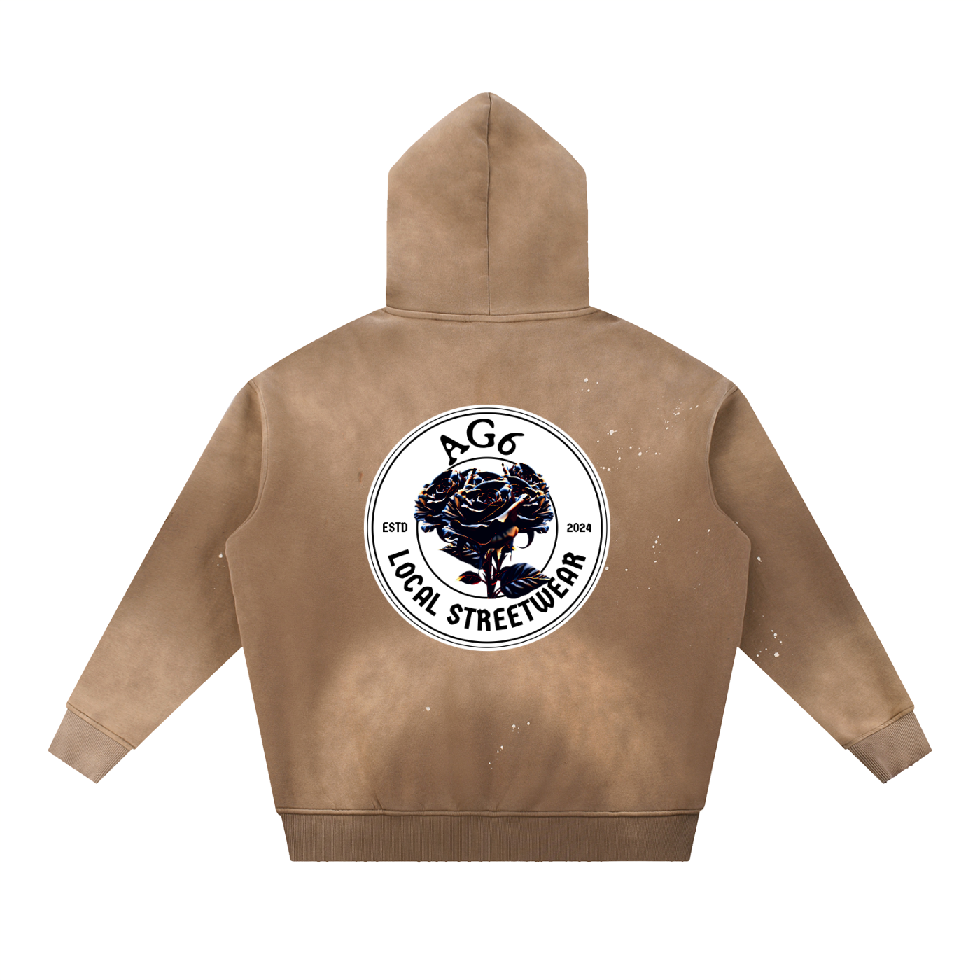 6i6a6ien x AG6 Vintage Washed Frayed Fleece Hoodie