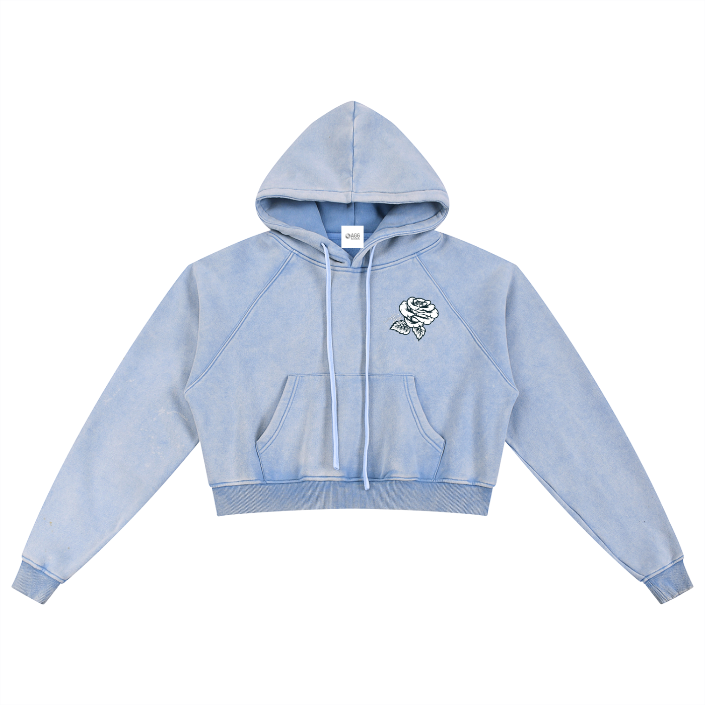“Everythings Fine” Snow Washed Cropped Hoodie