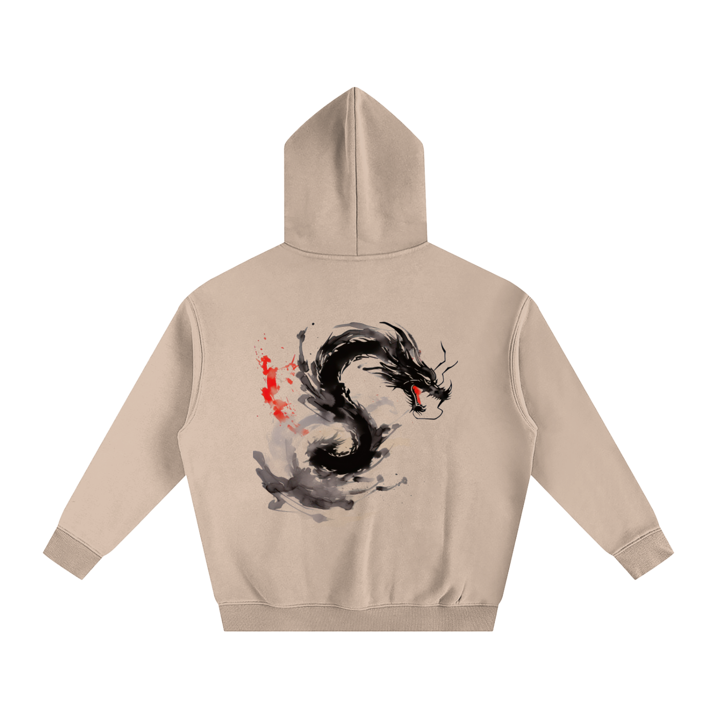 Dragon Art Oversize Fleeced Hoodie