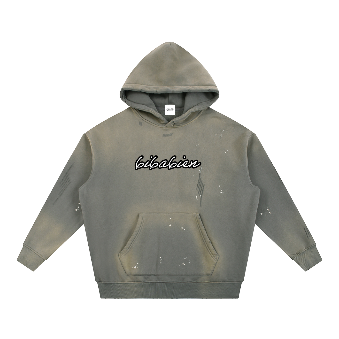 6i6a6ien x AG6 Vintage Washed Frayed Fleece Hoodie