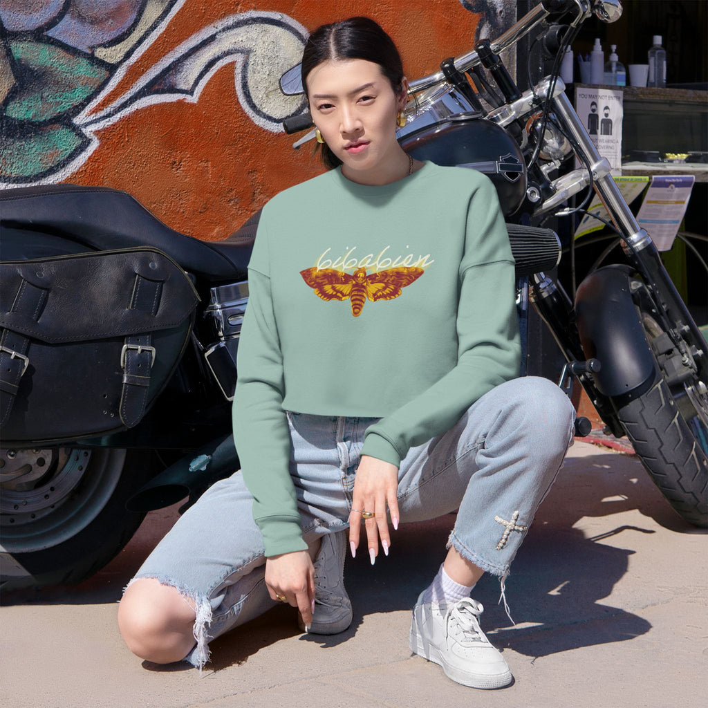 6i6a6ien Moth Women's Cropped Sweatshirt