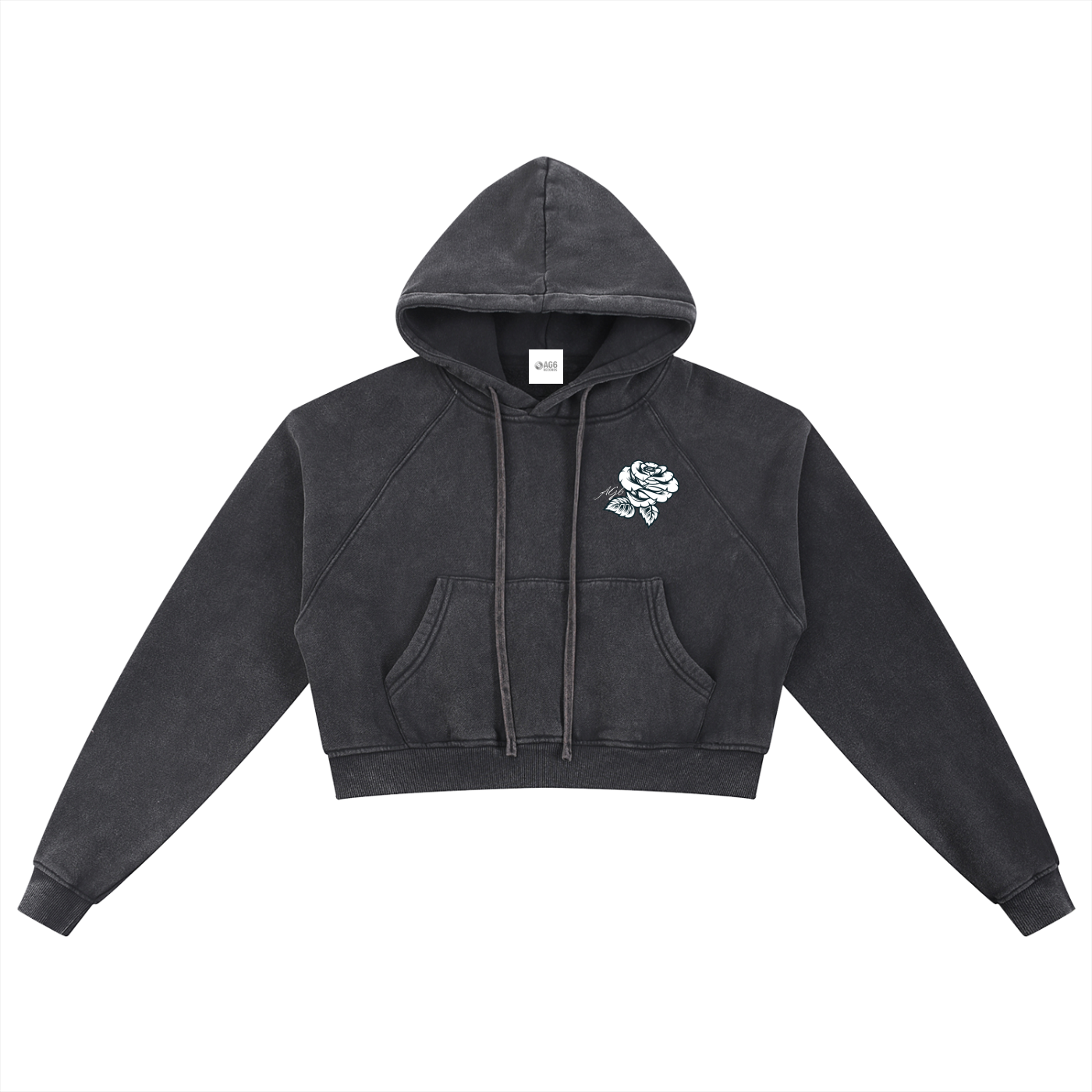 “Everythings Fine” Snow Washed Cropped Hoodie