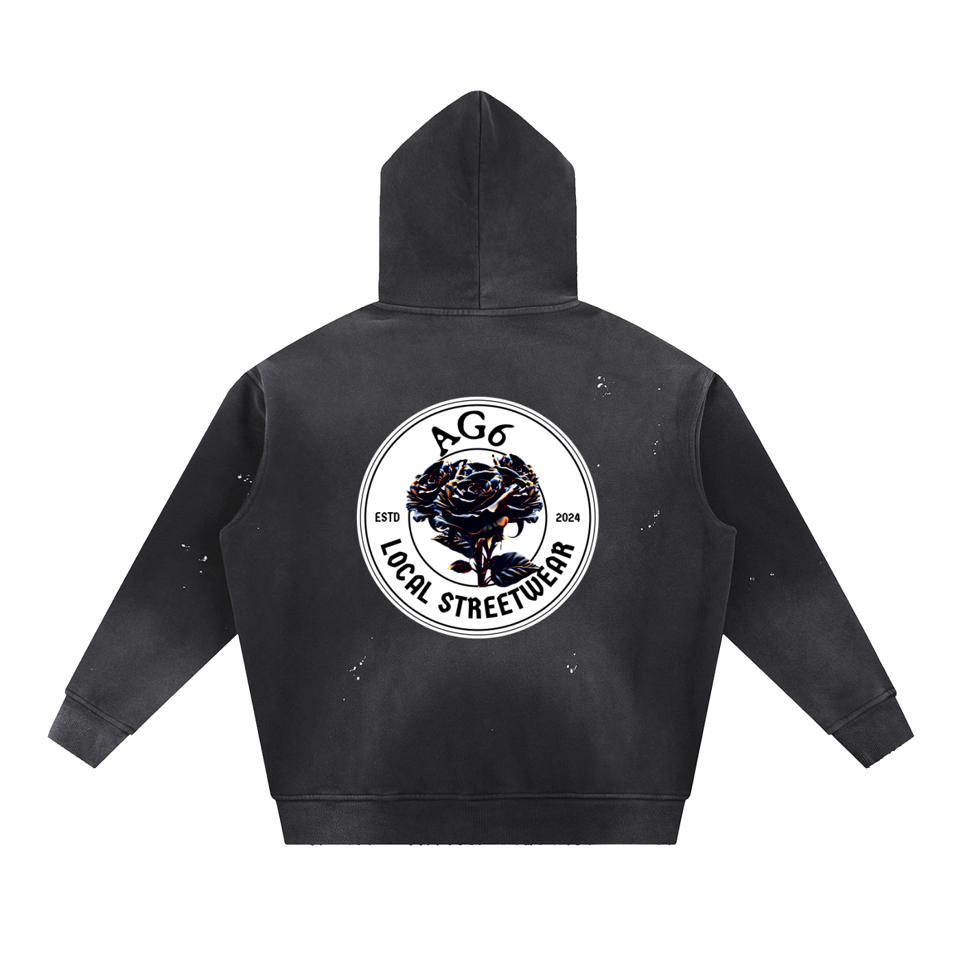 6i6a6ien x AG6 Vintage Washed Frayed Fleece Hoodie