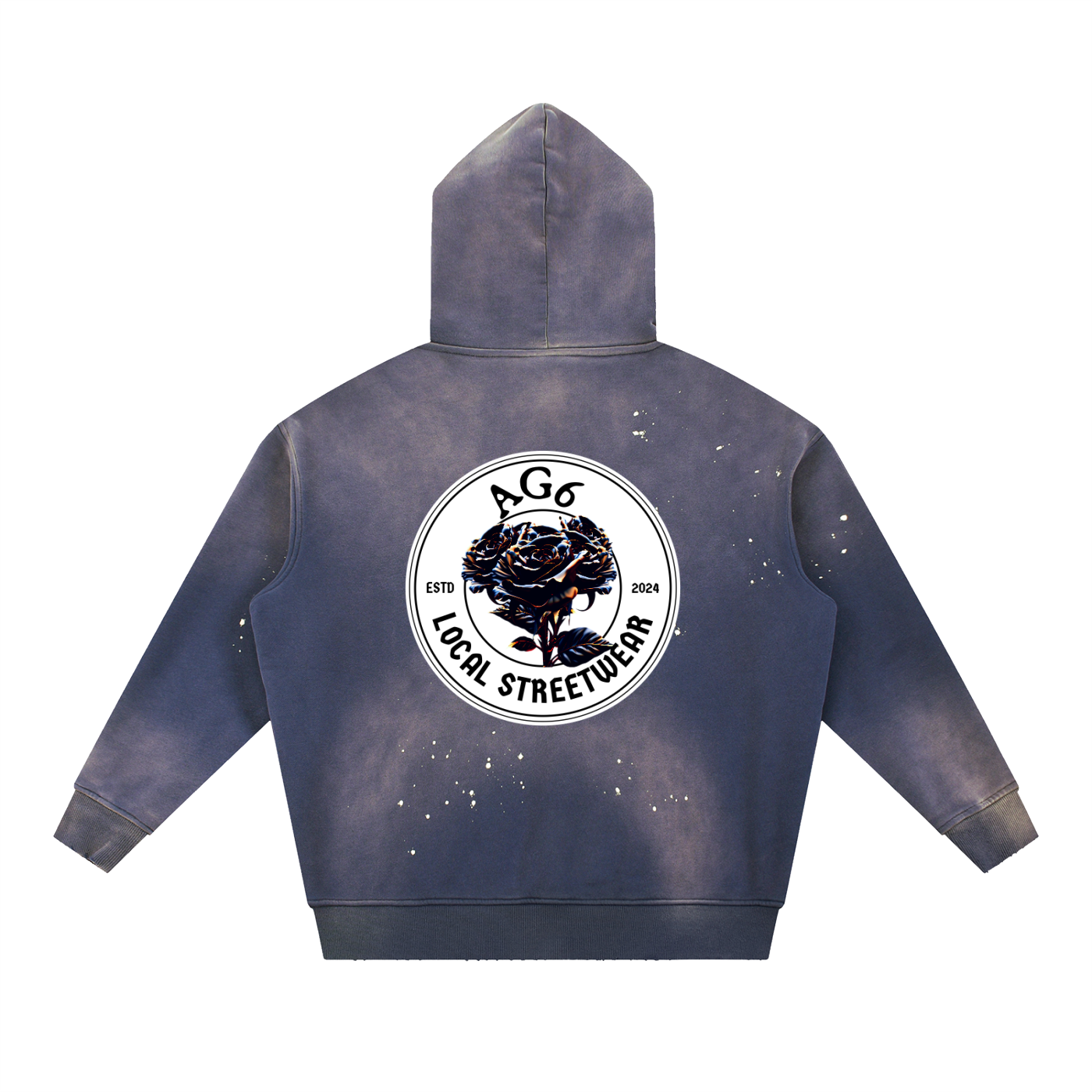 6i6a6ien x AG6 Vintage Washed Frayed Fleece Hoodie