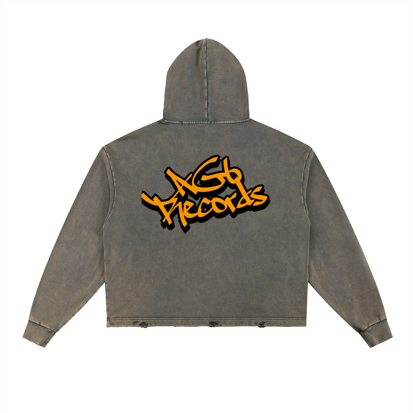 FxxK 6i6a6ien Vintage Washed Frayed-Hem Hoodie