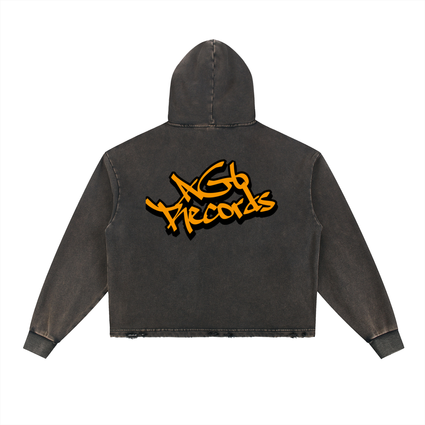 FxxK 6i6a6ien Vintage Washed Frayed-Hem Hoodie