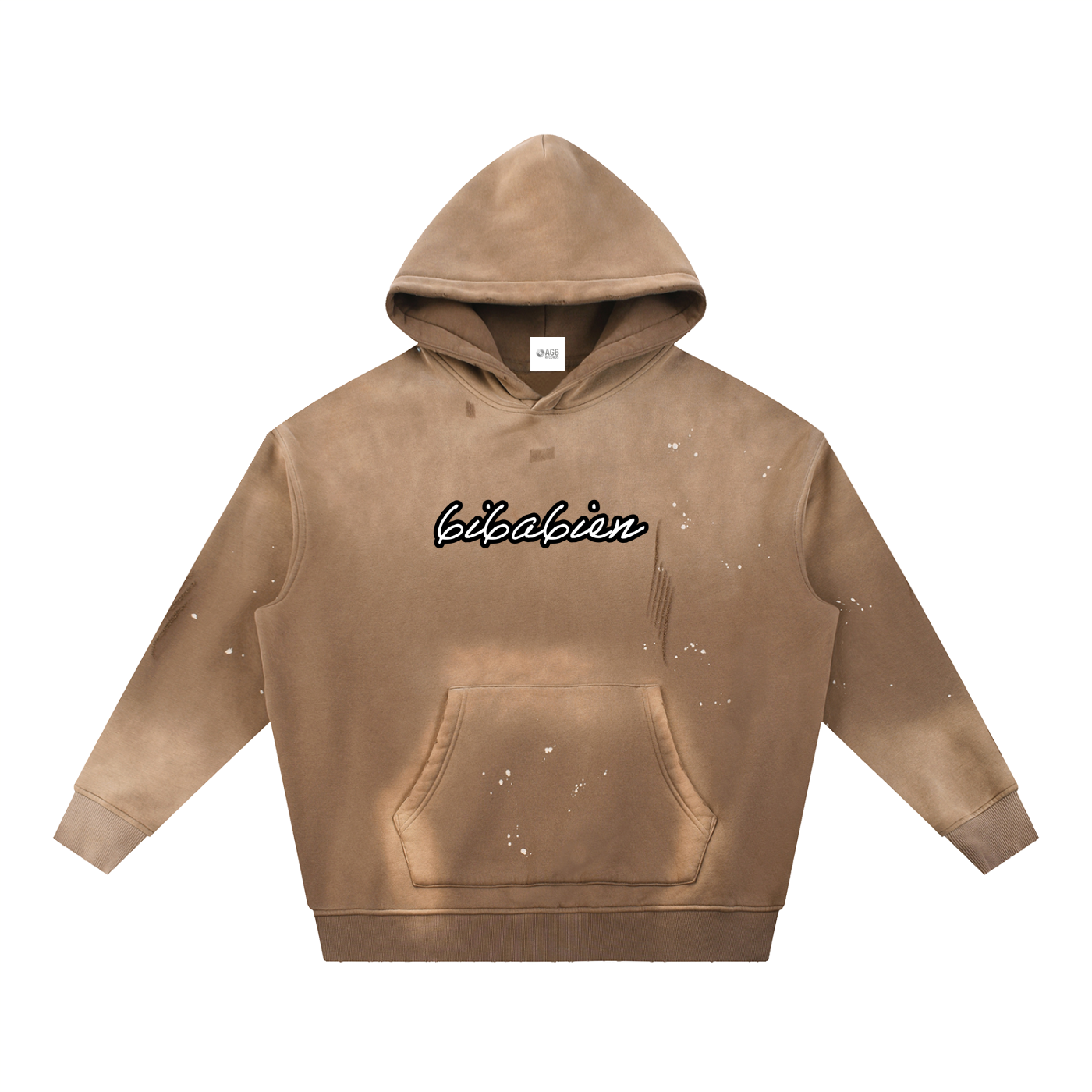 6i6a6ien x AG6 Vintage Washed Frayed Fleece Hoodie