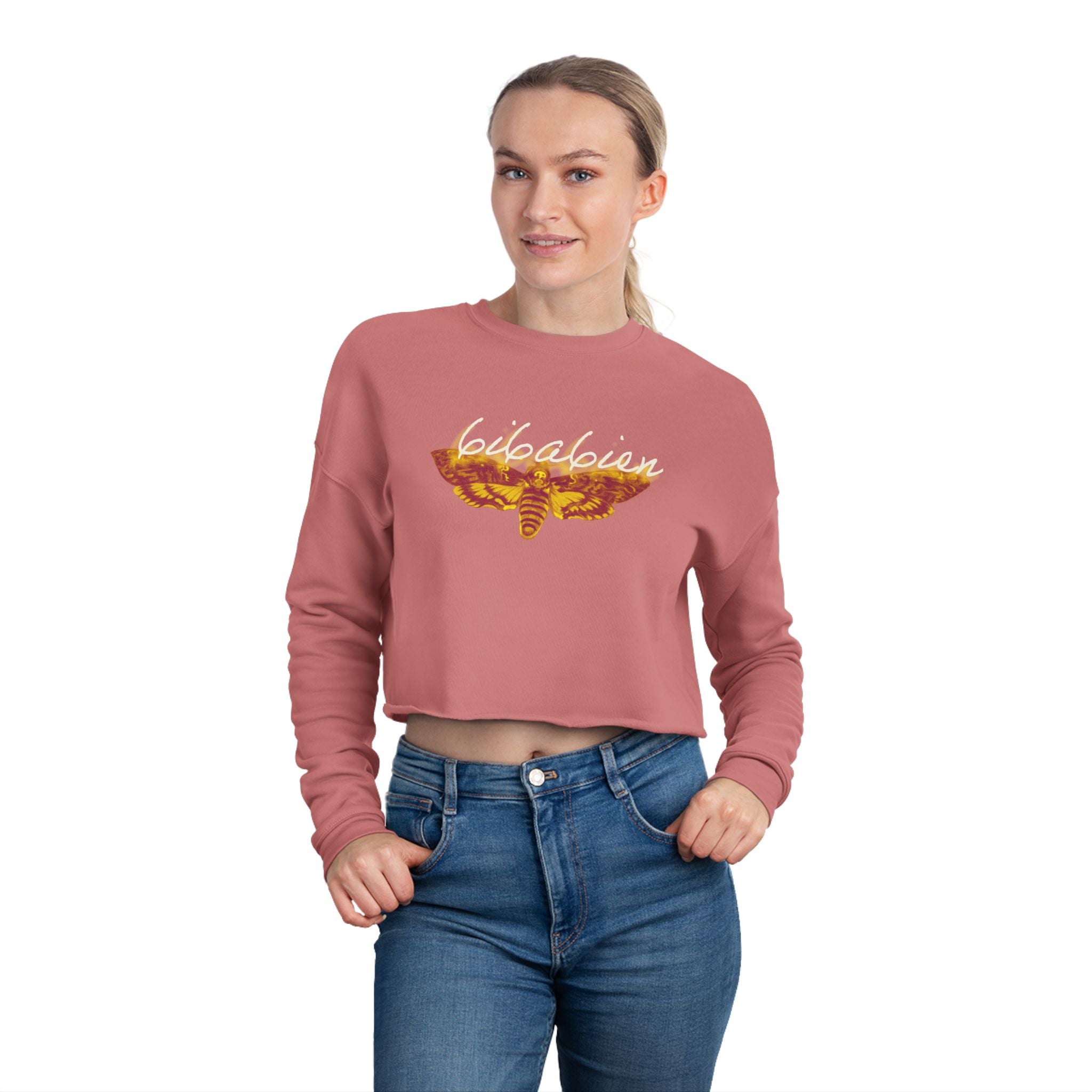 6i6a6ien Moth Women's Cropped Sweatshirt