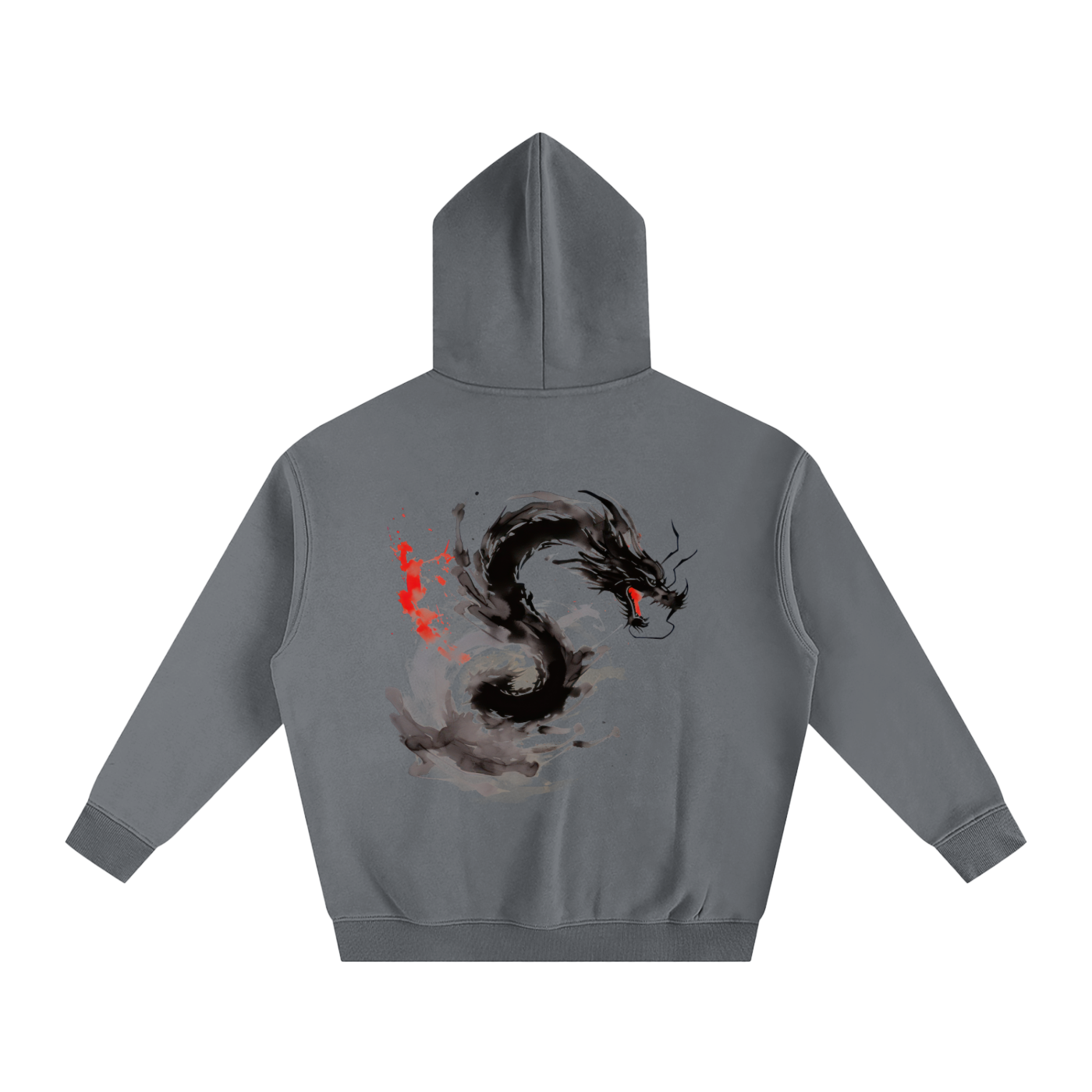 Dragon Art Oversize Fleeced Hoodie