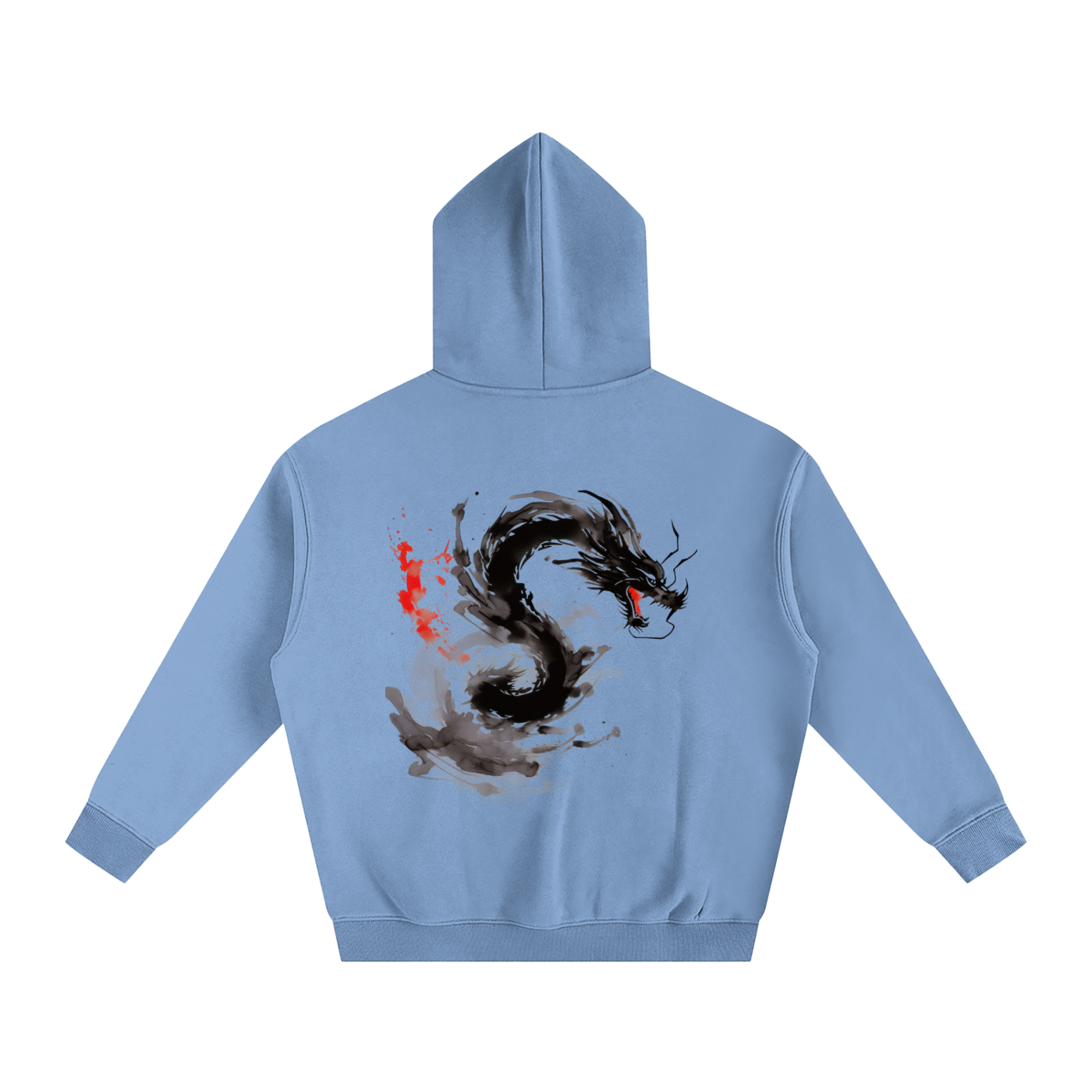 Dragon Art Oversize Fleeced Hoodie